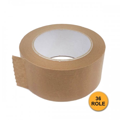 Set 36 Role Benzi Adezive din Hârtie Kraft, ECOLOGICE, 50 mm x 50 m, HotMelt