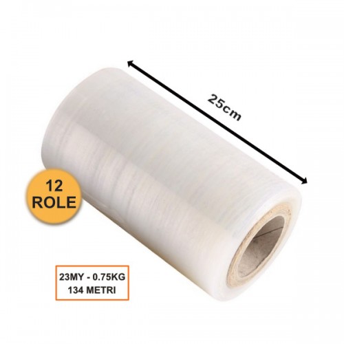 Folie Stretch Transparentă, 250mm, 23my, 0.75kg, 134ml
