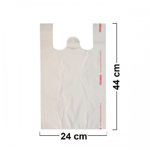 Set 50 bucăți Pungi Biodegradabile Albe 24x44 cm