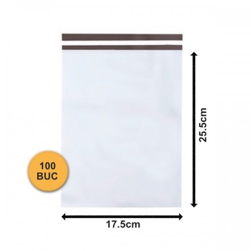 Set 100 bucăți Pungi Curierat FB01, 175x255+50mm, 60my
