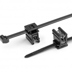 Fasete plastic 200x4,6mm cu clips, PA, 100 Bucati (Negru)