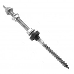 Surub ancora cu filet dublu V1, pentru ancorari in substructuri de lemn, A2 - M10 x 300 mm